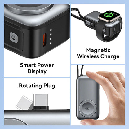 3-i-1 magnetisk trådløs powerbank