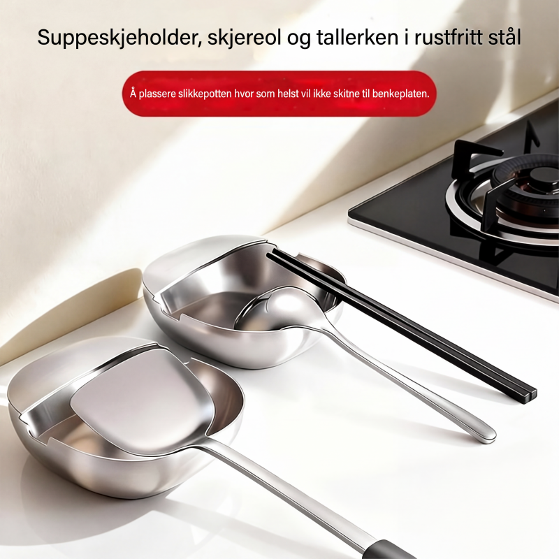 ⏰🔥BEGRENSET TID: bare 159 kr!🍴Skjeholder i rustfritt stål for kjøkkenbenken