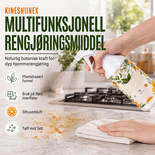 Kraftfull alt-i-ett rengjøringsspray