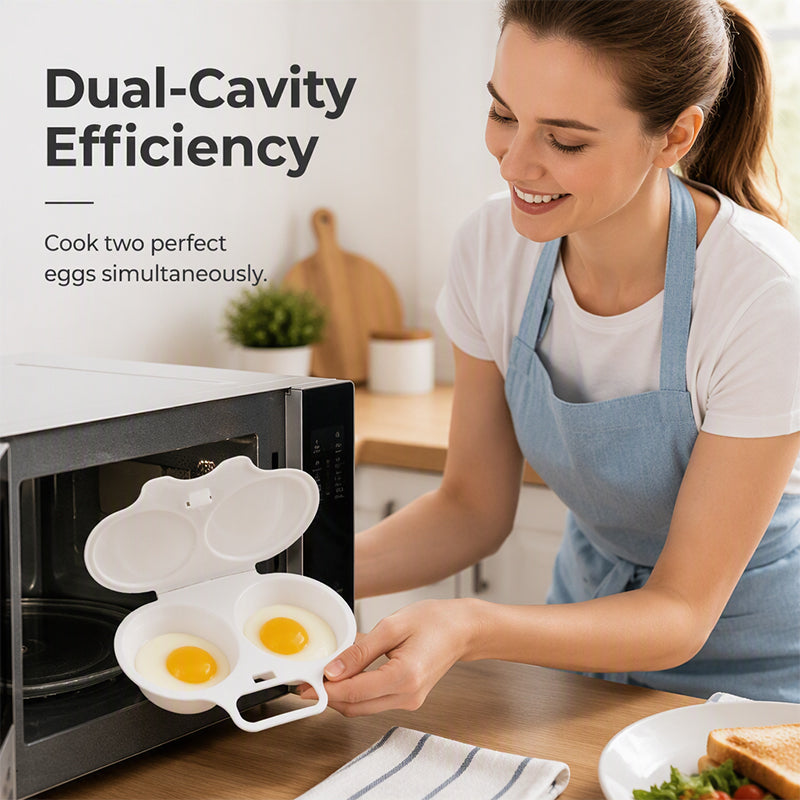 🥚 50 % RABATT NÅ! ⏱️ Eggkoker i mikrobølgeovn – Perfekte posjerte egg på 2 minutter, uten olje og sprutsikker – Rask, sunn og sølfri frokost 🌿