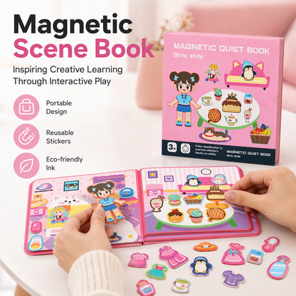 🧩 Få 50 % rabatt nå! 🧒 Magnetisk, lydløs bok for barn – sammenleggbare puslespillscener, magnetisk design – stimulerer kreativiteten hos både gutter og jenter ✨