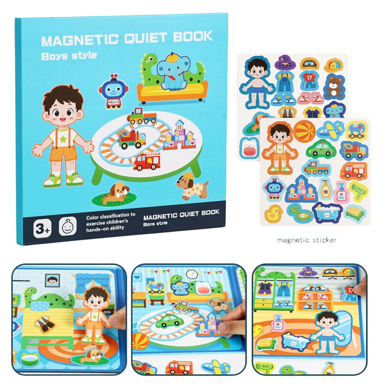 🧩 Få 50 % rabatt nå! 🧒 Magnetisk, lydløs bok for barn – sammenleggbare puslespillscener, magnetisk design – stimulerer kreativiteten hos både gutter og jenter ✨