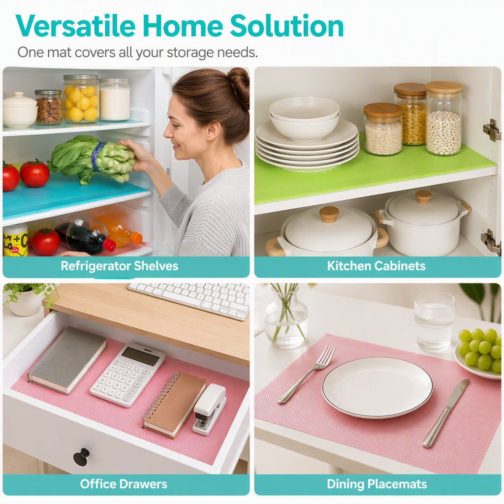 🏆 Spesialpris siste dag 129 kr! 🧊Kjøp 2 få 1 gratis🎁 Kjøleskapsinnlegg som kan klippes til, vaskbare og sklisikre.
