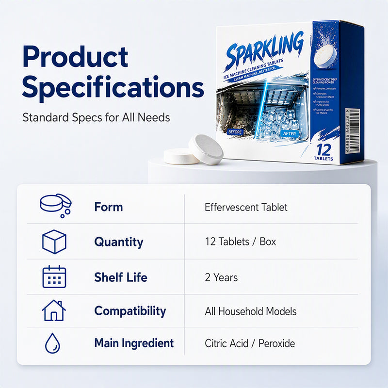 ❄️🧊 Skinnende ismaskin-rengjøringstabletter ✨ Grundig avkalking, rene isbiter du kan stole på