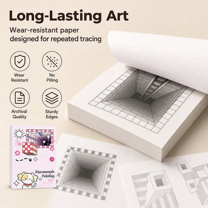 🎨✨ 50 % RABATT! Slutt på flate, kjedelige tegninger! Denne stereoskopiske 3D-tegneboken med 64 maler får barnetegninger til å poppe av arket – inkluderer fargeleggings- og klippeaktiviteter!