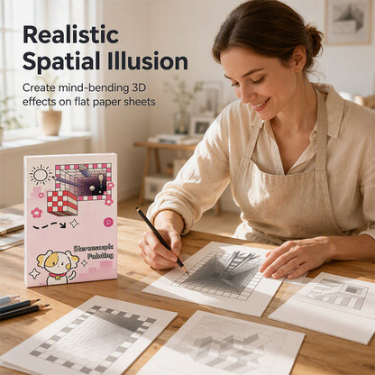 🎨✨ 50 % RABATT! Slutt på flate, kjedelige tegninger! Denne stereoskopiske 3D-tegneboken med 64 maler får barnetegninger til å poppe av arket – inkluderer fargeleggings- og klippeaktiviteter!