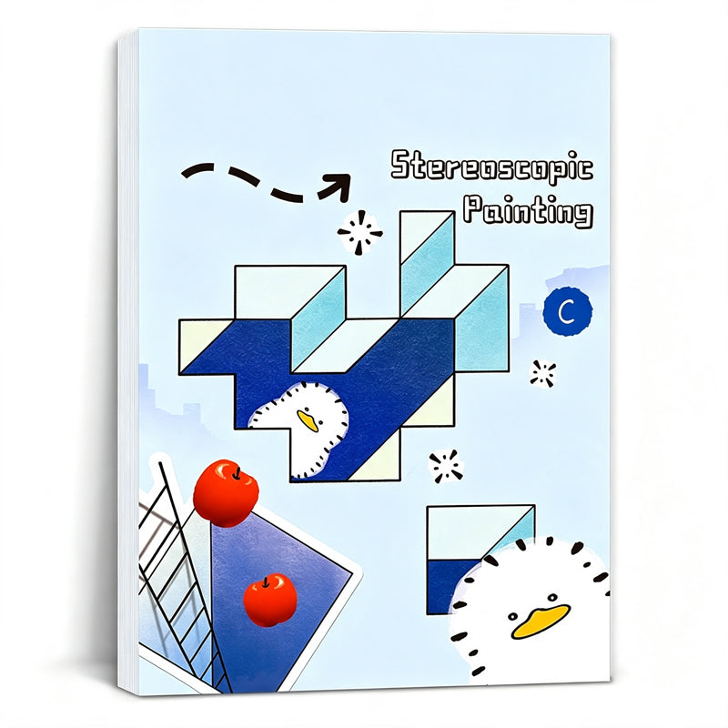 🎨✨ 50 % RABATT! Slutt på flate, kjedelige tegninger! Denne stereoskopiske 3D-tegneboken med 64 maler får barnetegninger til å poppe av arket – inkluderer fargeleggings- og klippeaktiviteter!