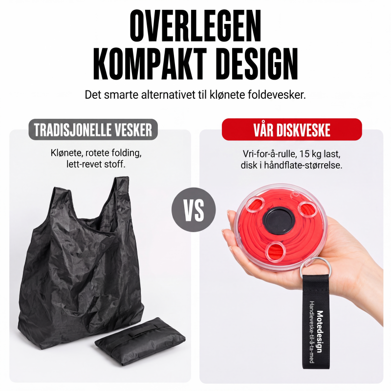 ⏰🔥BEGRENSET TID: bare 129 kr!👜Bærbar uttrekkbar opprullbar handlepose