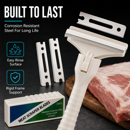 🥩🔥 50 % RABATT! Kjøttskrape i rustfritt stål – Enkelt verktøy for fjerning av fett og fascia for storfekjøtt og svinekjøtt 🔪✨