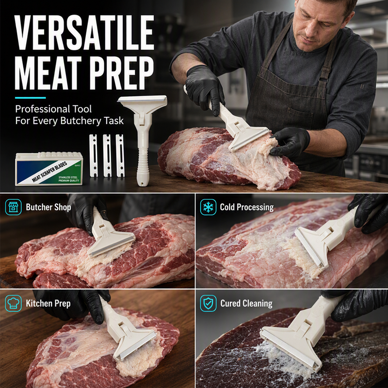 🥩🔥 50 % RABATT! Kjøttskrape i rustfritt stål – Enkelt verktøy for fjerning av fett og fascia for storfekjøtt og svinekjøtt 🔪✨