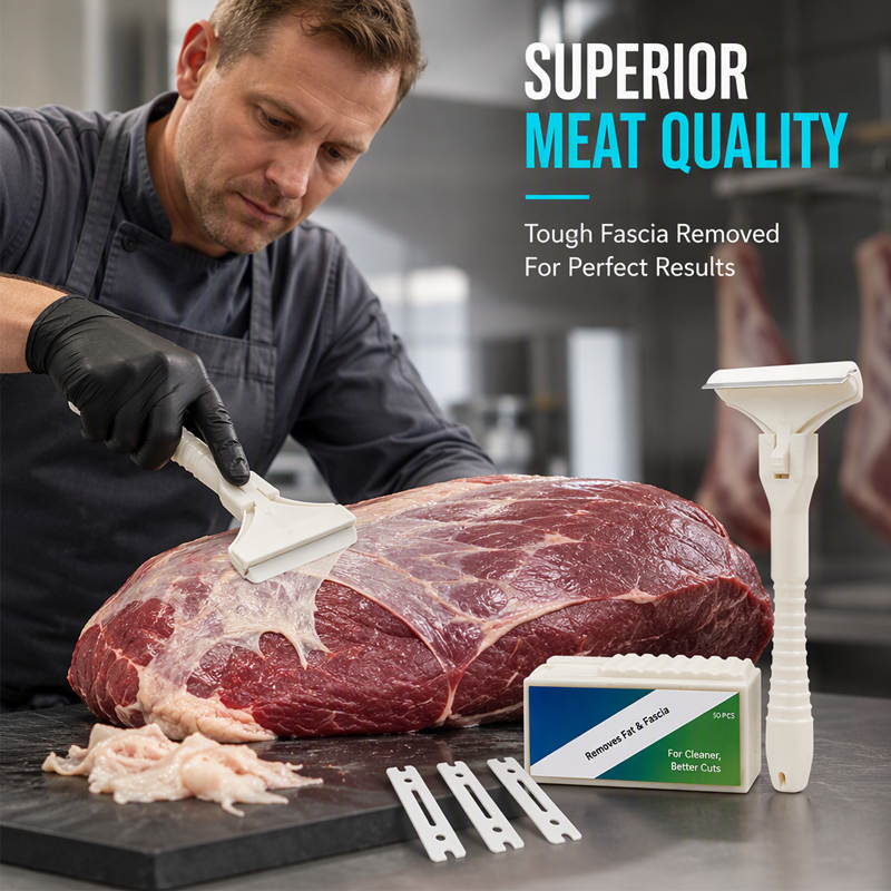 🥩🔥 50 % RABATT! Kjøttskrape i rustfritt stål – Enkelt verktøy for fjerning av fett og fascia for storfekjøtt og svinekjøtt 🔪✨