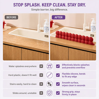 🥳HOT SALE🥳Sink Splash Guard – Flexible silicone, easy wipe & splash-blocking. Dry counters – grab yours! ✅