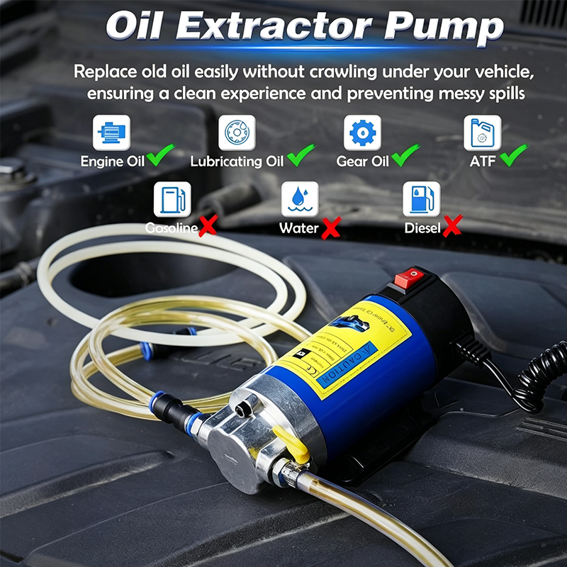 🛍️ 50 % rabatt – Bærbar 12 V-oljeavtappingspumpe for motor- og girkasseolje – med kobbermotor, inkl. slanger og oppbevaringsboks 🔧