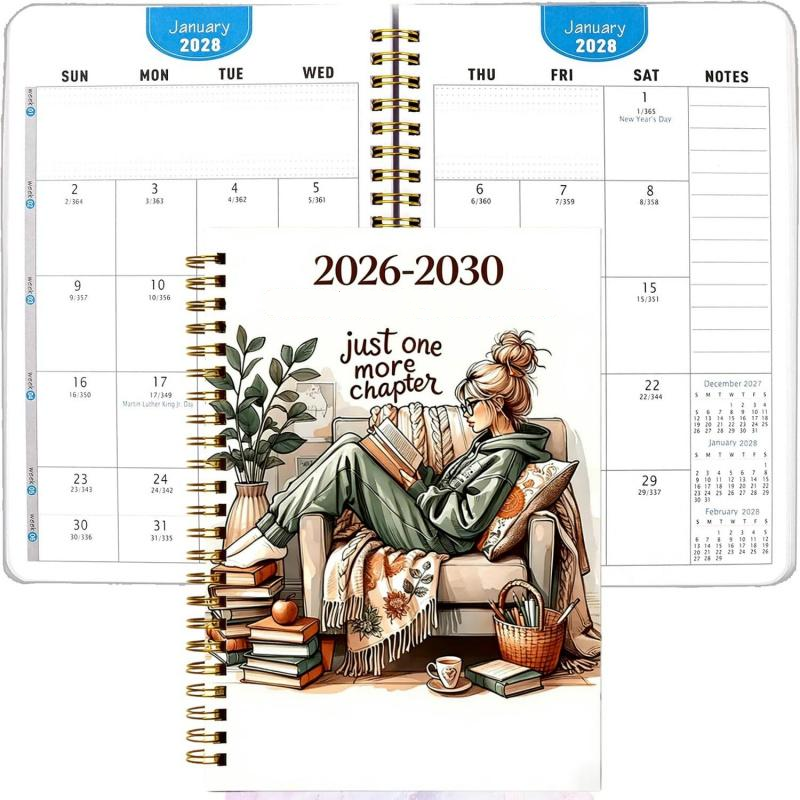 📚 5-årsplanlegger for 2026–2030 | Langsiktig månedsplanlegger og loggbok for målplanlegging for jobb, skole og hverdagen
