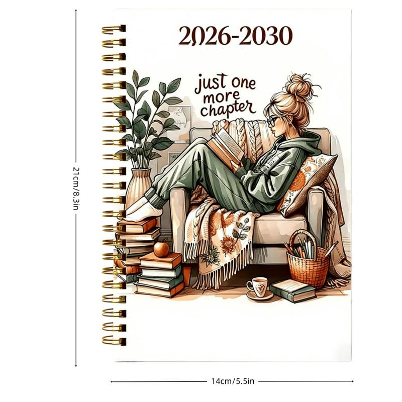 📚 5-årsplanlegger for 2026–2030 | Langsiktig månedsplanlegger og loggbok for målplanlegging for jobb, skole og hverdagen