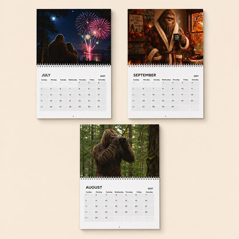 🌲50 % RABATT | Morsom skogsveggkalender 2027 – Sjarmerende skogsdyrkunst, store notatvennlige rutenett for hjem og kontor!