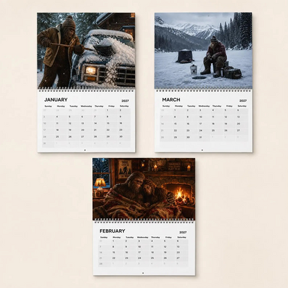 🌲50 % RABATT | Morsom skogsveggkalender 2027 – Sjarmerende skogsdyrkunst, store notatvennlige rutenett for hjem og kontor!