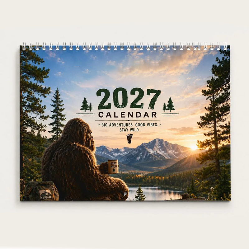 🌲50 % RABATT | Morsom skogsveggkalender 2027 – Sjarmerende skogsdyrkunst, store notatvennlige rutenett for hjem og kontor!