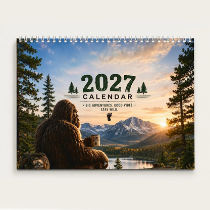 🌲50 % RABATT | Morsom skogsveggkalender 2027 – Sjarmerende skogsdyrkunst, store notatvennlige rutenett for hjem og kontor!