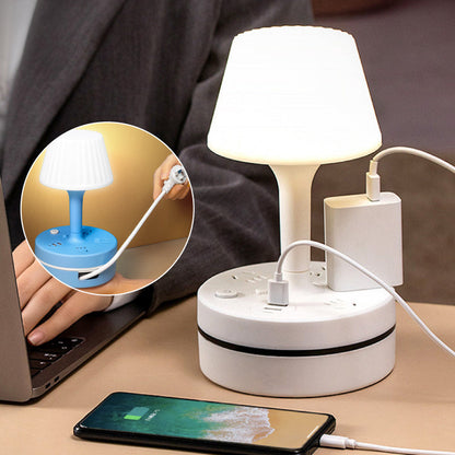 💡 Nattbordslampe med stikkontakter og USB-porter