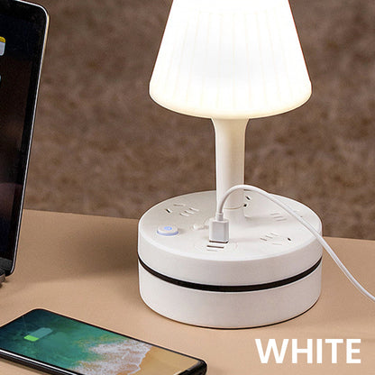 💡 Nattbordslampe med stikkontakter og USB-porter