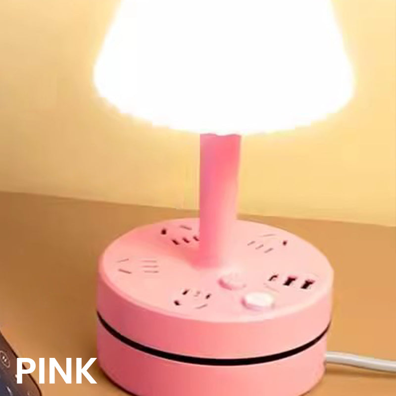 💡 Nattbordslampe med stikkontakter og USB-porter