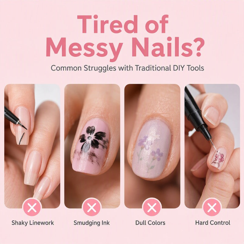 💅 50 % RABATT I BEGRENSET TID! 💥 Sett med 24 farger med neglelakkpenner med to spisser – Kreativt, i salongkvalitet, enkelt å bruke selv ✨