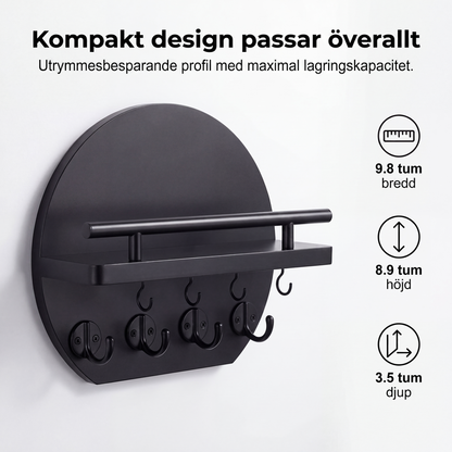 🔑 50 % RABATT NÅ! 🏠 Veggmontert nøkkelholder med hylle og kroker – holder orden på nøkler, post og småting – perfekt til gangen 🚪