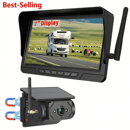 🚛 Trådløst dashcamsystem – 1080P, delt skjerm, 140° synsfelt. Perfekt for lastebiler og bobiler! 📡✨