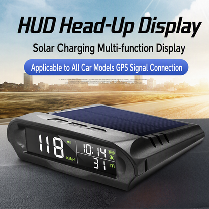 🚗 50 % RABATT NÅ! ☀️ Solcelledrevet GPS-display til bil – dobbel lading, smart lysstyrke og fartsvarsler 🛡️