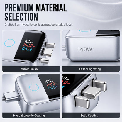🔋50% OFF NOW! 140W Multi‑Port USB‑C Smart Charging Protector with LED Digital Display, Fast Charging Power Adapter, Intelligent Current‑Monitoring Wall Charger for Smartphones, Tablets & Laptops