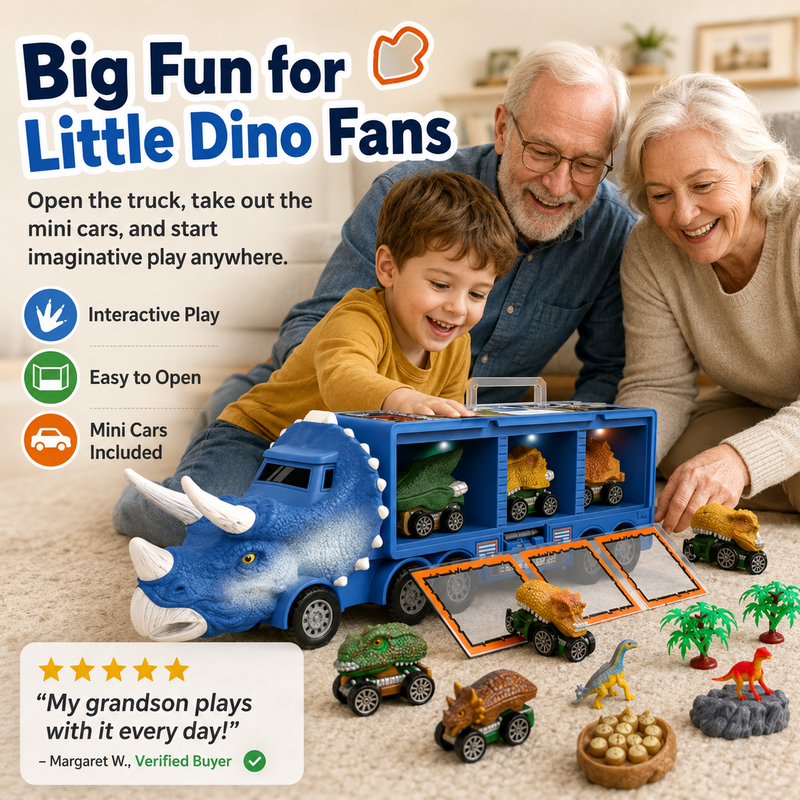 Interaktiv dinosaurtransporter lekebil