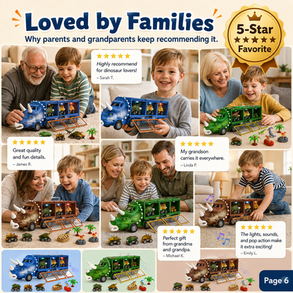 Interaktiv dinosaurtransporter lekebil