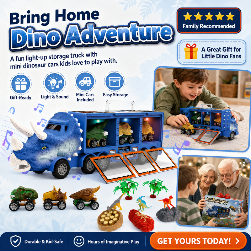 Interaktiv dinosaurtransporter lekebil
