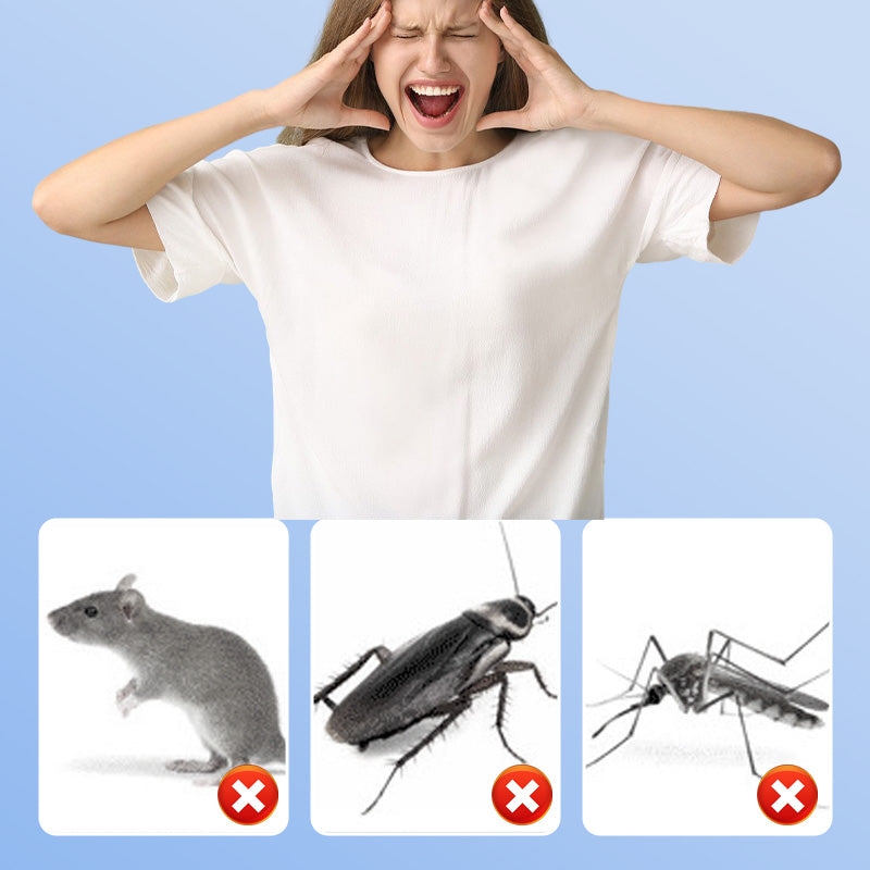 🦟50 % RABATT NÅ! Multifunksjonell ultralyd, stille skadedyr- og insektavviser – Pluggbar elektronisk myggmiddel, giftfri, stille skadedyravvisende enhet for innendørs bruk i hjemmet, soverommet, kjøkkenet