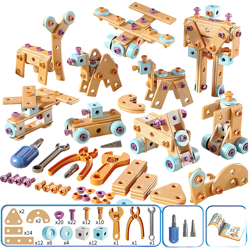 ⏳🔥TIDSBEGRENSET 50% AVSLAG! ⏰ Pedagogisk DIY-verktøysett for barn - Bygg mer. Lær mer. Lek kreativt🧰✨
