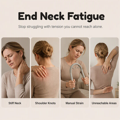 💆‍♀️ 50 % rabatt – Shiatsu-nakkemassasjeapparat med langt håndtak, håndstyrt ryggmassasje, justerbar intensitet