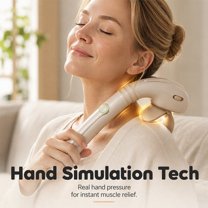 💆‍♀️ 50 % rabatt – Shiatsu-nakkemassasjeapparat med langt håndtak, håndstyrt ryggmassasje, justerbar intensitet