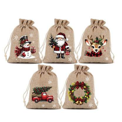 🎁 Julegaveposer med snøring – festlige nisse- og reinsdyrmotiver, dobbel snøring og slitesterkt stoff – juleglede i hver gave ✨