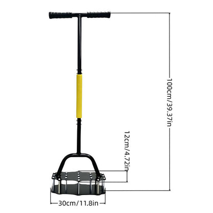 🌱KOMPAKTERT JORD OG BELASTNING? Plenlufter – Step-in-håndtak, karbonstål – Polstret T-håndtak, fjærutkast – Uanstrengt lufting! 🎯