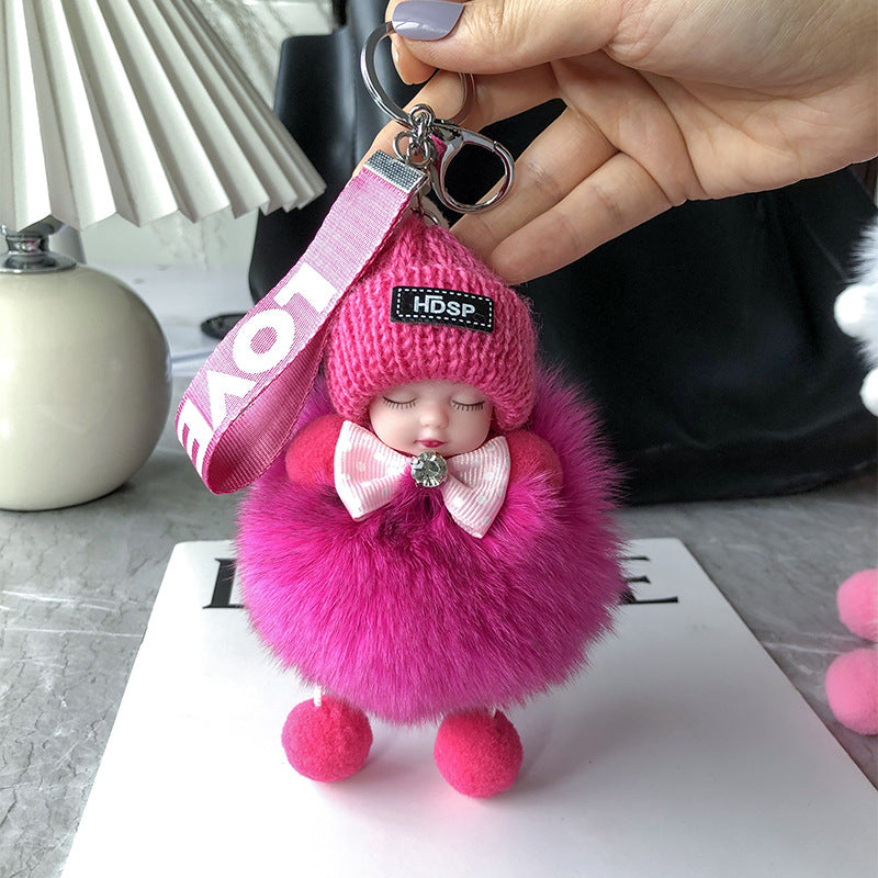 🎁Nyankomster 50 % RABATT💥 Myk plysjdukkenøkkelring – Søt og koselig sjarm til vesker, nøkler og gaver ✨