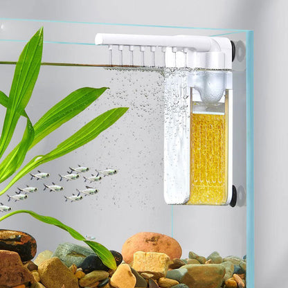 🐠 💧 50% RABATT – Akvariefilter for små akvarier – vannsirkulasjon – avtagbare filterdeler – luftende utløp – kompakt design – for et renere og sunnere akvarium
