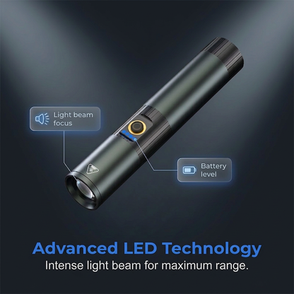 🔦 50 % RABATT I BEGRENSET TID! ✨ Ekstremt kraftig taktisk lommelykt med zoomfunksjon – robust, vanntett, oppladbar 🏕️