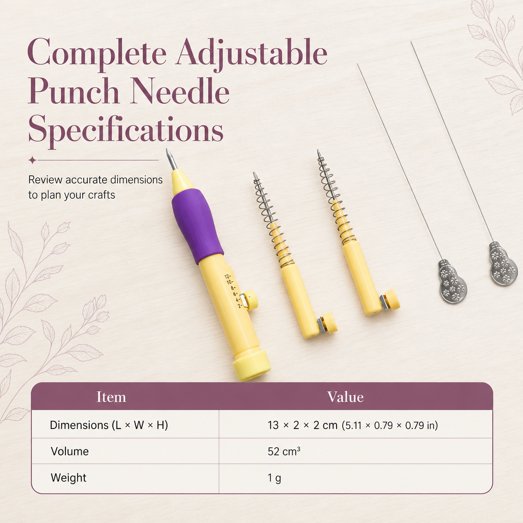 Verktøysett for brodering med punch needle