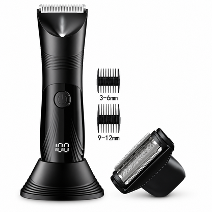 Elektrisk 2-i-1-trimmer for kroppshår til menn