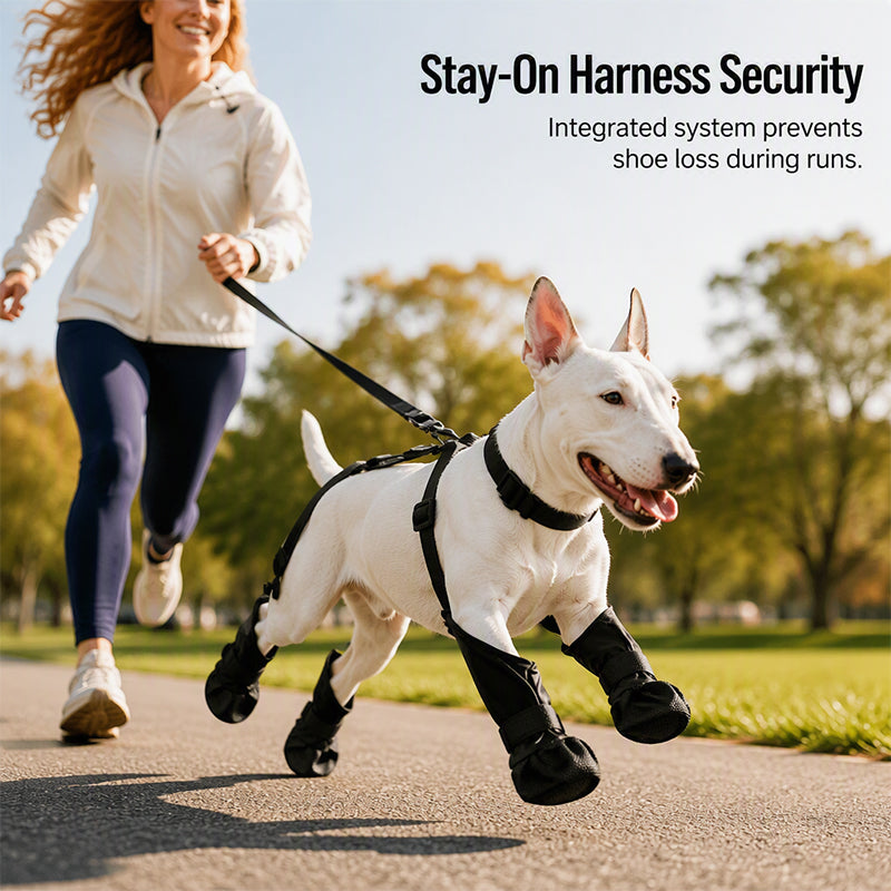 Waterproof Anti-Drop Dog Boots with Adjustable Harness Suspender