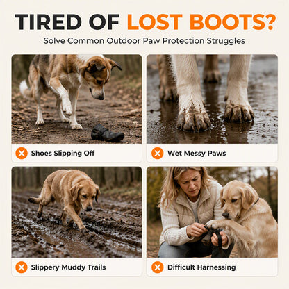 Waterproof Anti-Drop Dog Boots with Adjustable Harness Suspender