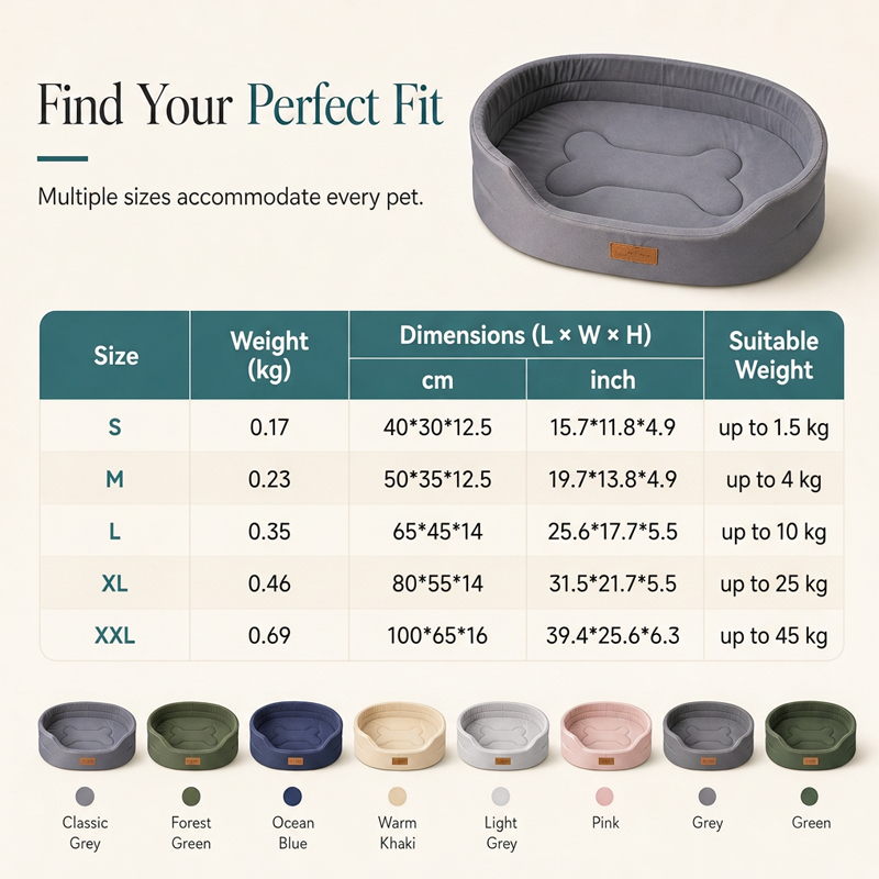 💤 50 % rabatt – et fantastisk tilbud 🐾 Komfortabel, oval dyreseng – laget av mykt fleece, fuktbestandig og klorfast