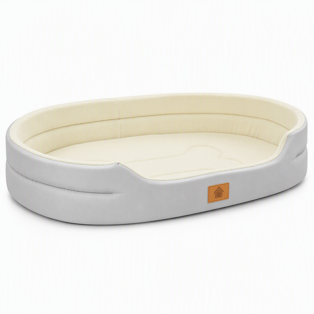 💤 50 % rabatt – et fantastisk tilbud 🐾 Komfortabel, oval dyreseng – laget av mykt fleece, fuktbestandig og klorfast