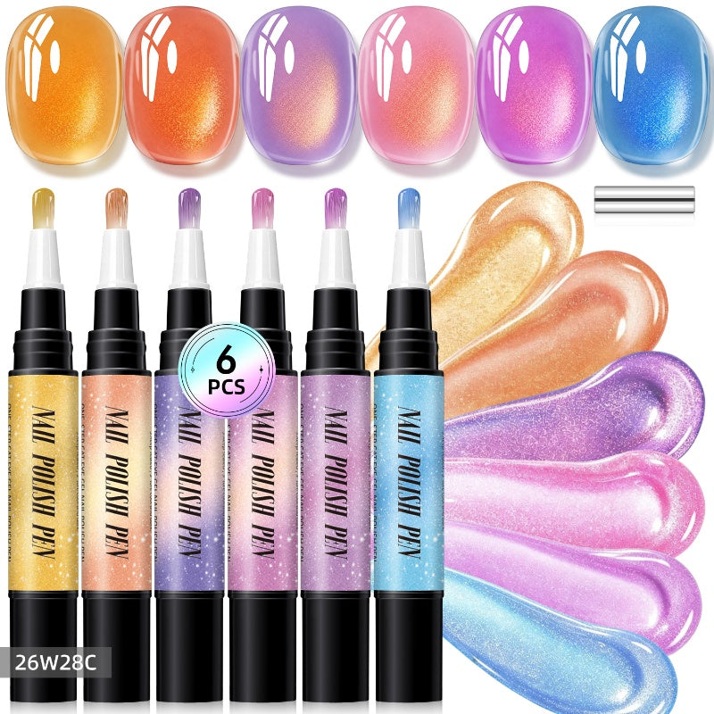 🎅 SISTE DAGS VARME SALG - 50% RABATT🌟😍 Glitter Cat Eye neglelakkpennsett
